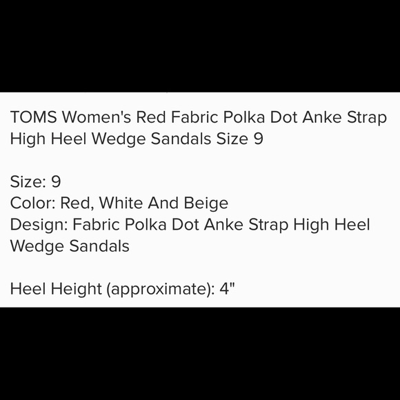 Red/White with Cork Polka Dot TOMS - Picture 8 of 8